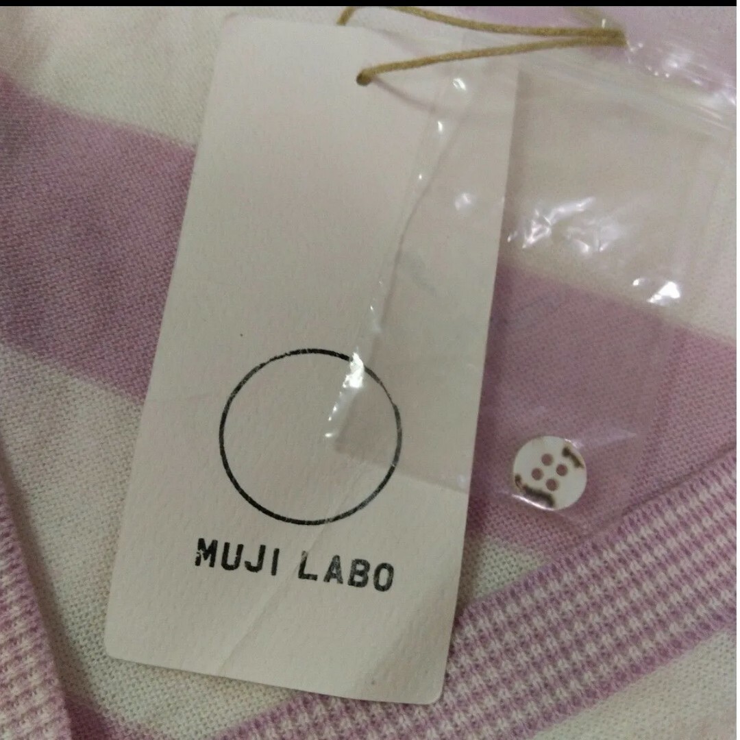 MUJI (無印良品)(ムジルシリョウヒン)の無印良品 MUJI LABOカリフォルニアコットンVネックヘンリー半袖セーターM レディースのトップス(ニット/セーター)の商品写真