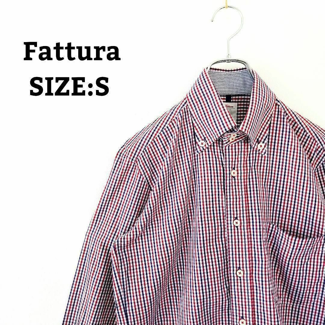 美品 チェック 長袖 シャツ サイズS レッド ブルー ホワイト 胸ポケット メンズのトップス(Tシャツ/カットソー(半袖/袖なし))の商品写真