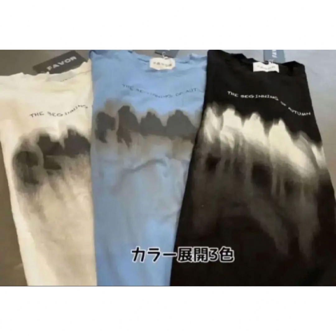 新品タグ付 ダメージ加工プリント ロンT 長袖 Tシャツ ストリート 韓国 白M メンズのトップス(Tシャツ/カットソー(七分/長袖))の商品写真