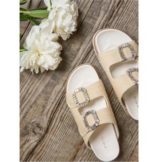 ハーリップトゥ(Her lip to)のherlipto Double Strap Crystal Sandals(サンダル)