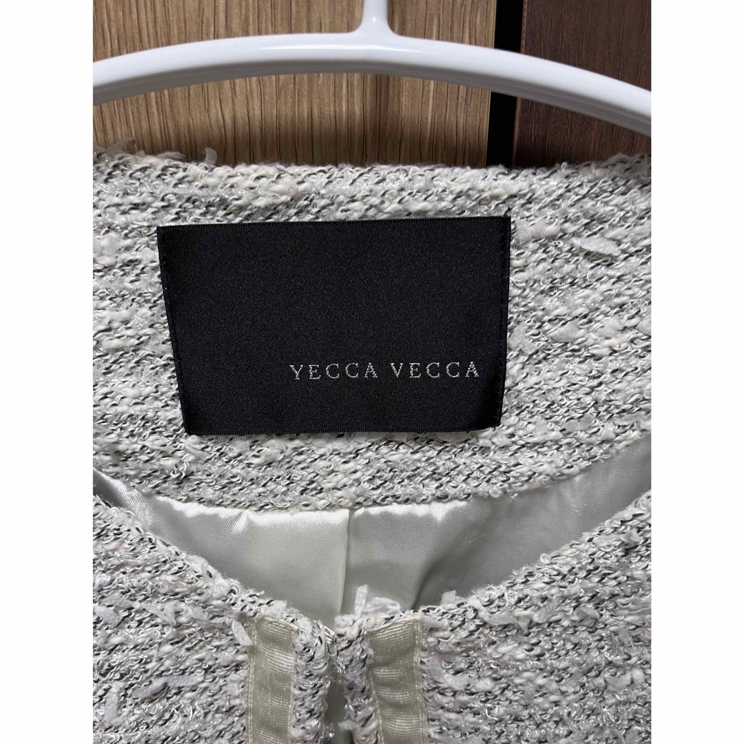 YECCA VECCA(イェッカヴェッカ)のYECCA VECCA  イェッカヴェッカ　ツイードジャケット ノーカラー レディースのジャケット/アウター(ノーカラージャケット)の商品写真