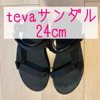 ★春夏仕様★ teva サンダル ブラック 24cm 厚底 フラットフォーム (サンダル)