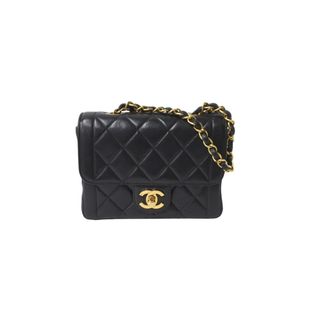 シャネル(CHANEL)のCHANEL シャネル チェーンショルダーバッグ マトラッセ ラムスキン 3番台 1995 ココマーク ブラック ゴールド金具 美品 中古 62146(ハンドバッグ)