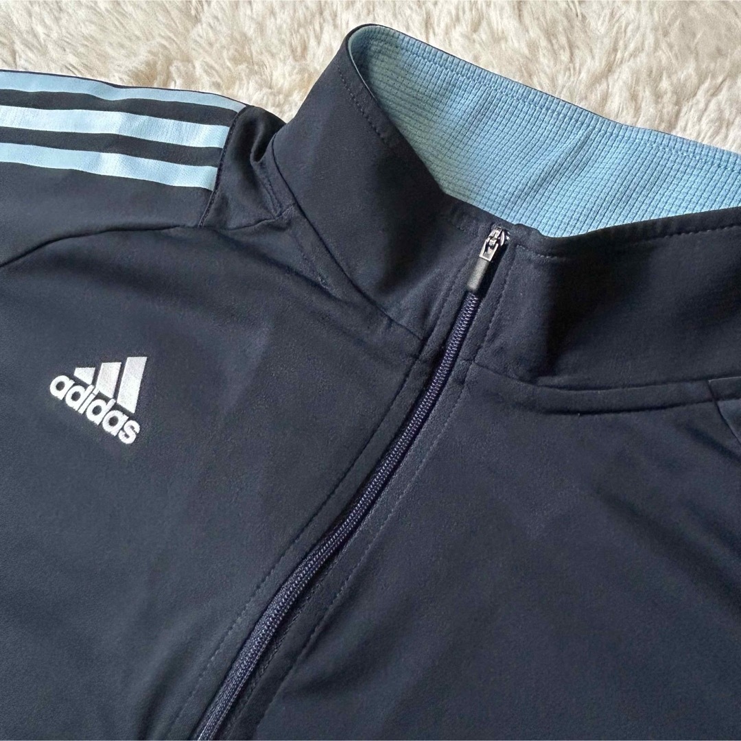 adidas(アディダス)の大きめadidasアディダス　ハーフジップTシャツ　XO  トリプルライン メンズのトップス(Tシャツ/カットソー(半袖/袖なし))の商品写真