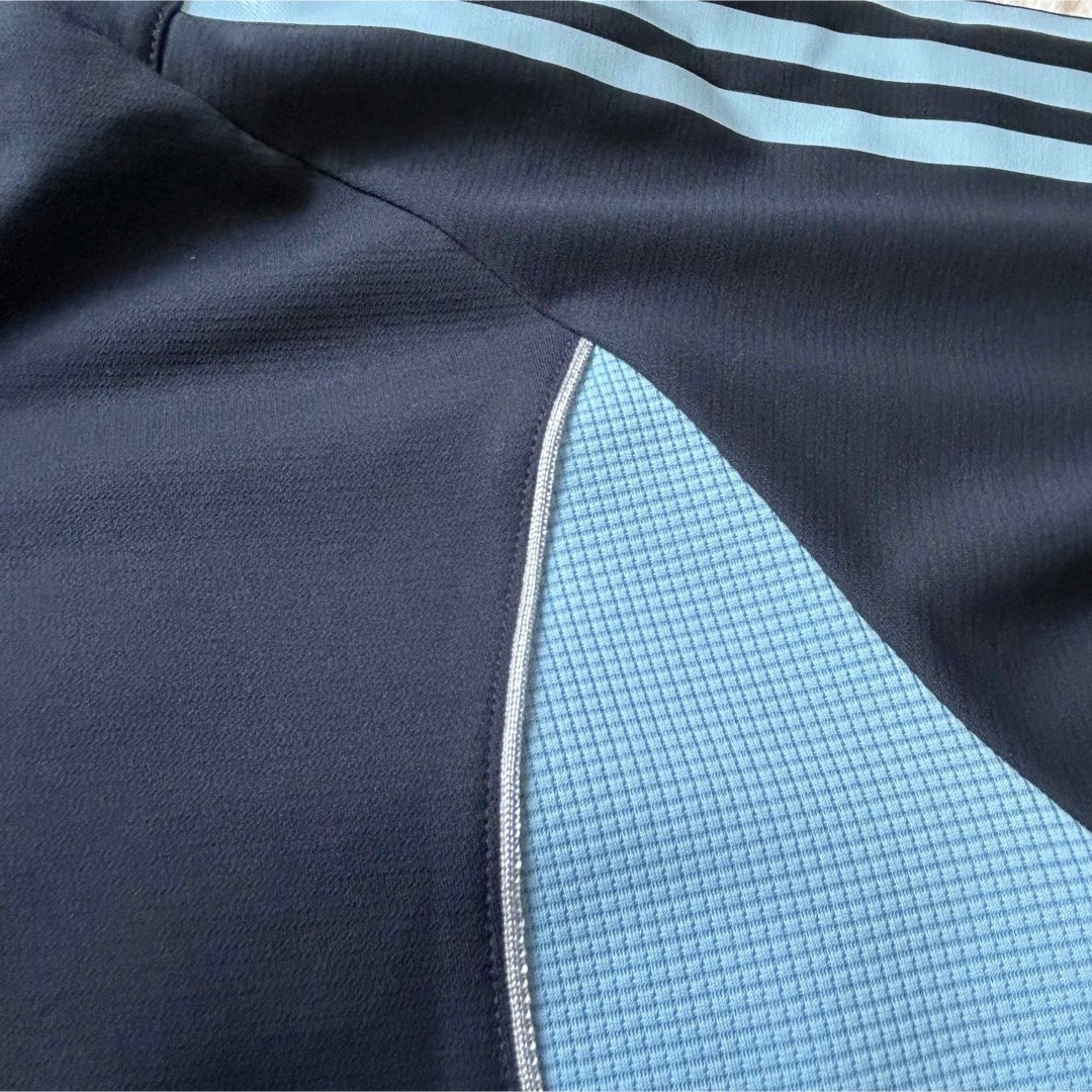adidas(アディダス)の大きめadidasアディダス　ハーフジップTシャツ　XO  トリプルライン メンズのトップス(Tシャツ/カットソー(半袖/袖なし))の商品写真