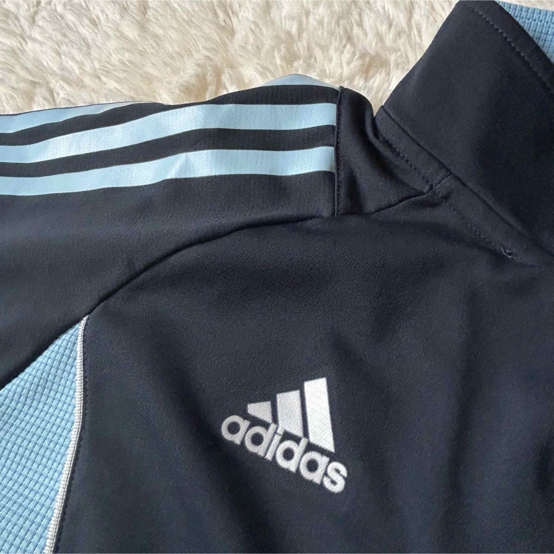 adidas(アディダス)の大きめadidasアディダス　ハーフジップTシャツ　XO  トリプルライン メンズのトップス(Tシャツ/カットソー(半袖/袖なし))の商品写真