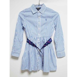 ラルフローレン(Ralph Lauren)の【春物 新入荷!】‡ラルフローレン/Ralph Lauren‡130cm 長袖ワンピース ブルー×白【中古】子供服 キッズ kids 女の子 春 onepi 204042(ワンピース)