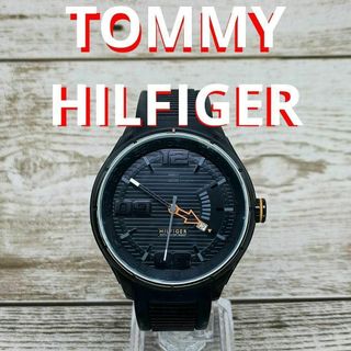 トミーヒルフィガー　腕時計　メンズ　TOMMY　ブッラク　レディース　動作品