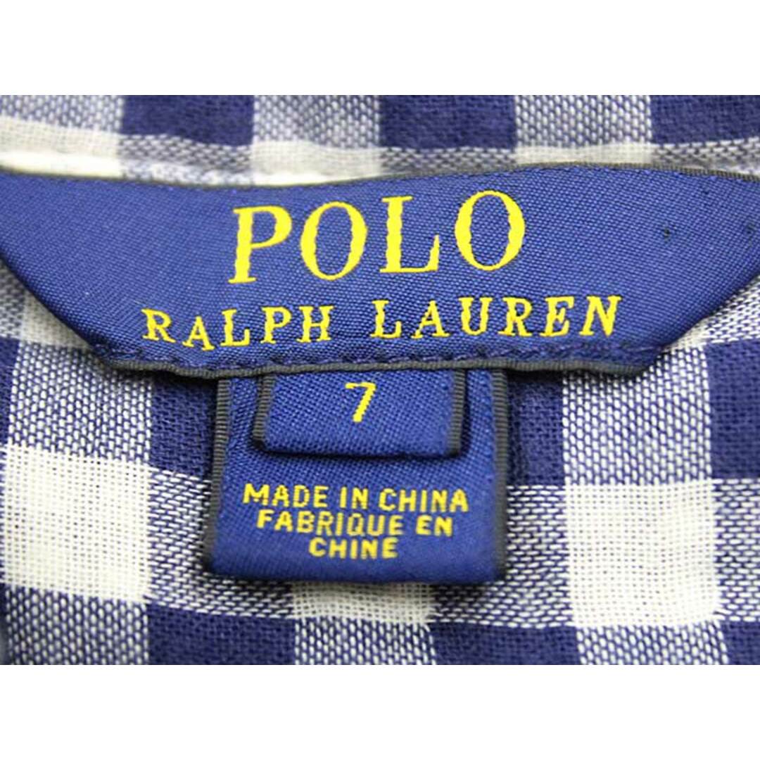 Ralph Lauren(ラルフローレン)の【春物 新入荷!】▼ラルフローレン/Ralph Lauren▼130cm  長袖オールインワン/サロペット 青×白 【中古】 子供 キッズ kids  女の子 onepi 春 204042 キッズ/ベビー/マタニティのキッズ服女の子用(90cm~)(その他)の商品写真