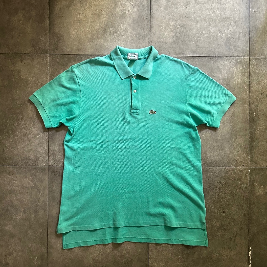 LACOSTE - 80s izod lacoste ポロシャツ USA製 L ターコイズグリーン