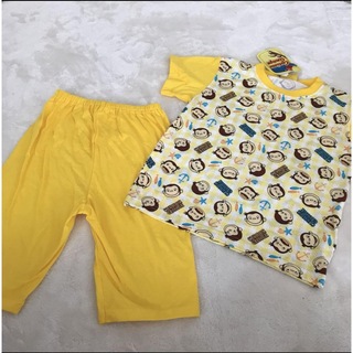 おさるのジョージ　パジャマ　半袖パジャマ　120cm 新品 上下　黄色　夏(パジャマ)