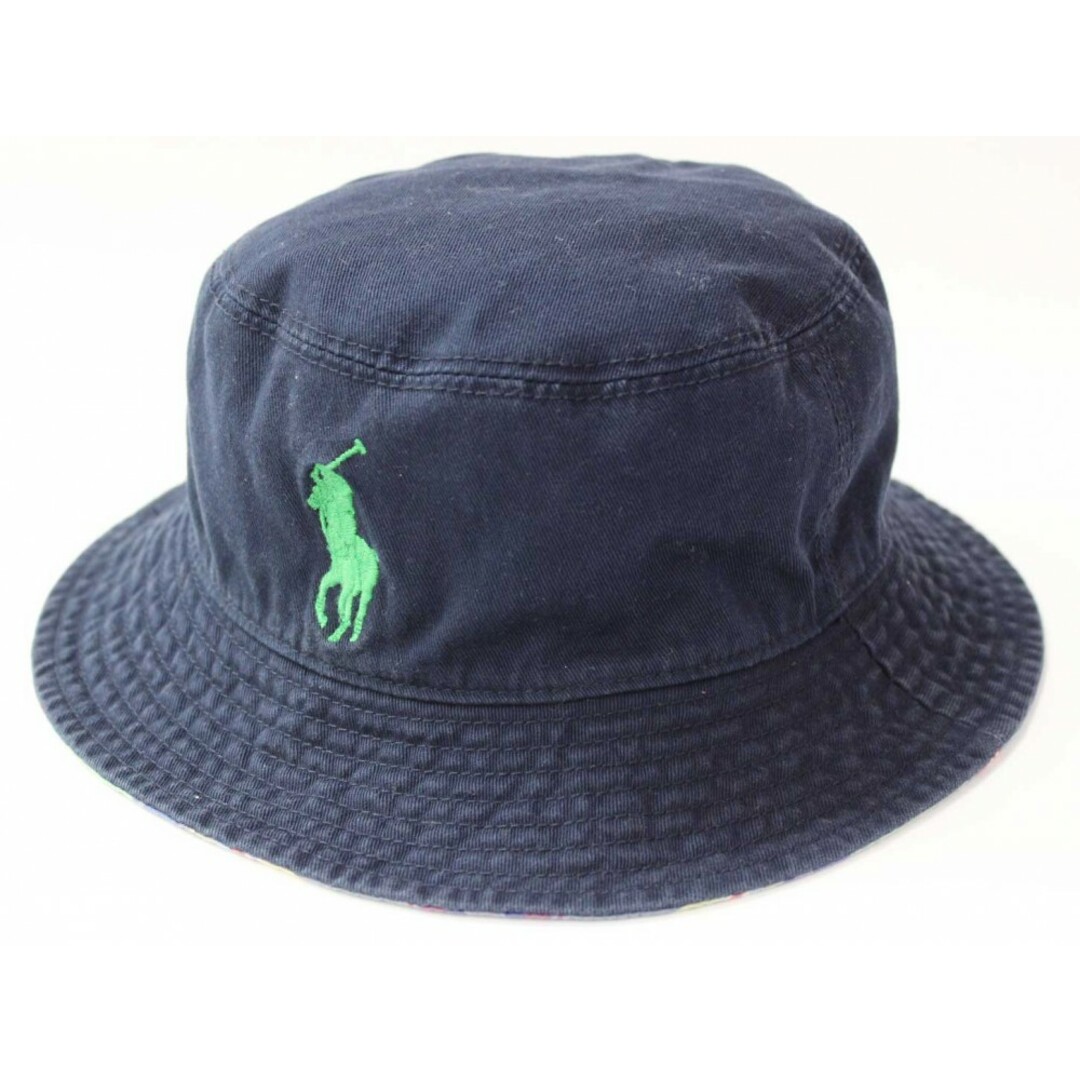 Ralph Lauren(ラルフローレン)の【春夏物 新入荷!】◇ラルフローレン/Ralph Lauren◇53cm位 ハット/帽子 紺＆マルチカラー リバーシブル ピクニック アウトドア 日よけ【中古】子供 キッズ kids 男の子 春夏 bagetc 304042 キッズ/ベビー/マタニティのこども用ファッション小物(帽子)の商品写真