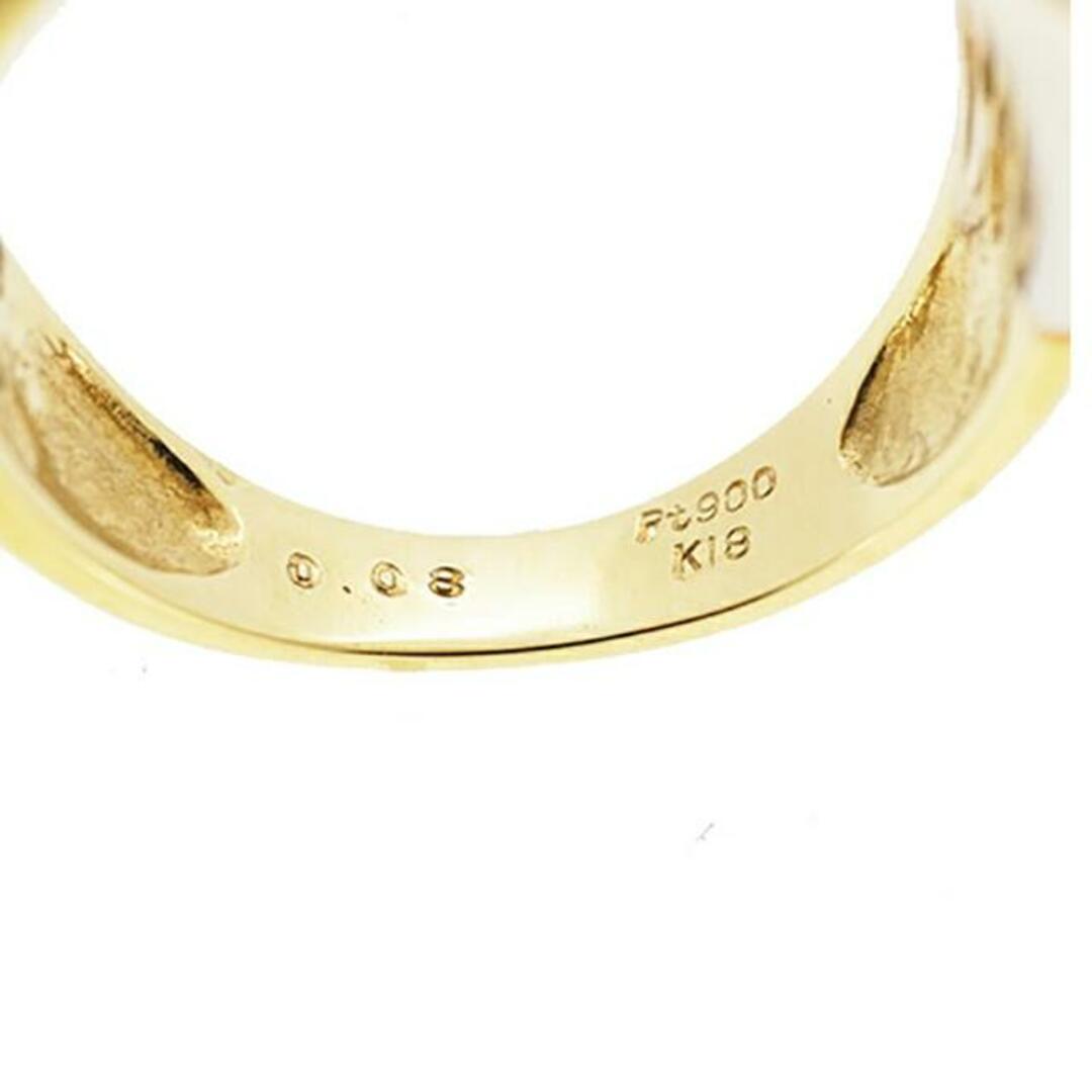 【ju164】ダイヤモンド リング/0.08ct/Pt900 プラチナ/K18 ゴールド/デザイン/未使用 レディースのアクセサリー(リング(指輪))の商品写真