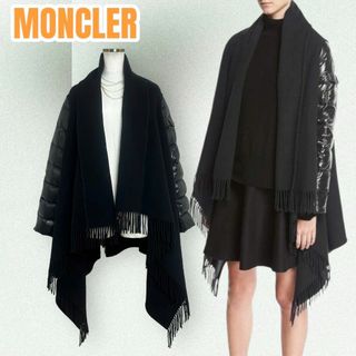 モンクレール(MONCLER)の☆即完売モデル☆MONCLER マンテラ ストール ケープ ダウン ブラック 黒(ポンチョ)