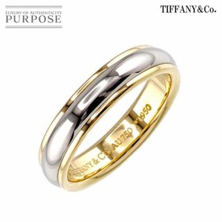 ティファニー(Tiffany & Co.)のティファニー TIFFANY&Co. クラシック バンド 8号 リング 幅4mm プラチナ Pt K18 YG 750 指輪 VLP 90221814(リング(指輪))