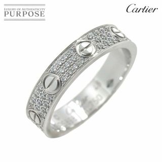 カルティエ(Cartier)のカルティエ Cartier ミニラブ リング フル パヴェダイヤ #48 K18 WG 750【証明書付き】 VLP 90226466(リング(指輪))