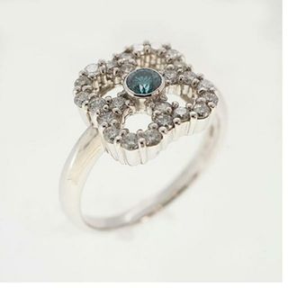 【ju279】ダイヤモンド リング/0.4ct/0.12ct/Pt900 プラチナ/ブルーダイヤ/未使用(リング(指輪))