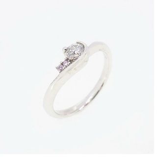 【ju324】ダイヤモンド リング/0.207ct/0.018ct/Pt900 プラチナ/ピンクダイヤ/未使用(リング(指輪))