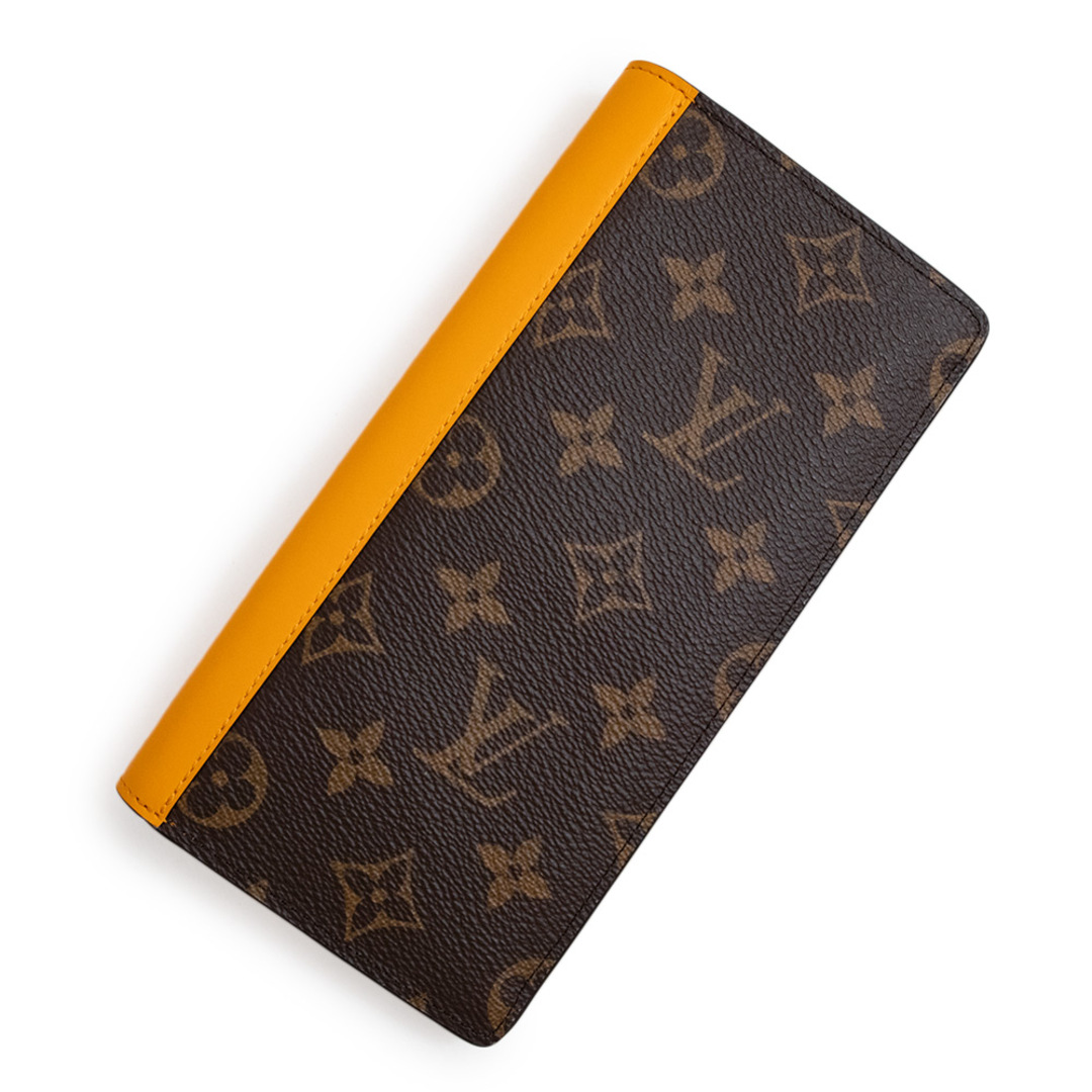 LOUIS VUITTON(ルイヴィトン)のルイ ヴィトン ポルトフォイユ ブラザ NM 二つ折り長財布 モノグラムマカサー カウハイドレザー バイカラー ブラウン 茶 サフランオレンジ マットブラック金具 M69029 箱付 LOUIS VUITTON（新品・未使用品） メンズのファッション小物(長財布)の商品写真