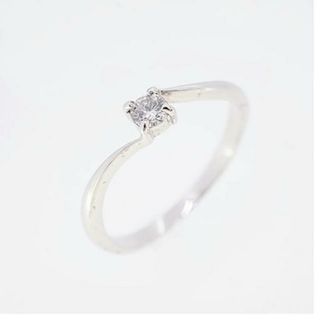 【jv383】ダイヤモンド リング/0.1ct/K10WG ホワイトゴールド/一粒ダイヤ/未使用(リング(指輪))