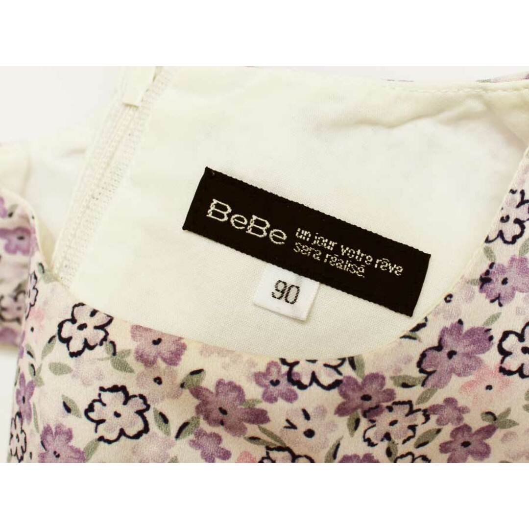 【春夏物 新入荷!】[ベベ/BeBe]90cm ノースリーブワンピース/ジャンパースカート 紫系【中古】子供服 キッズ kids ベビー服 baby 女の子 春夏 onepi 504042 キッズ/ベビー/マタニティのベビー服(~85cm)(ワンピース)の商品写真