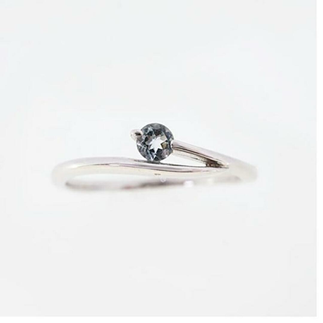 【jv398】ダイヤモンド リング/-/K18WG ホワイトゴールド/アクアマリン/未使用 レディースのアクセサリー(リング(指輪))の商品写真