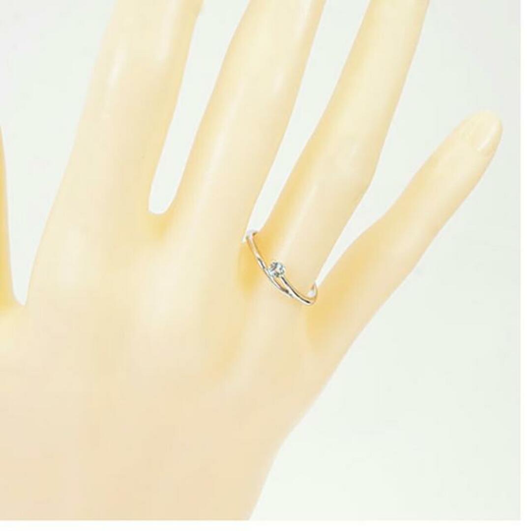 【jv398】ダイヤモンド リング/-/K18WG ホワイトゴールド/アクアマリン/未使用 レディースのアクセサリー(リング(指輪))の商品写真