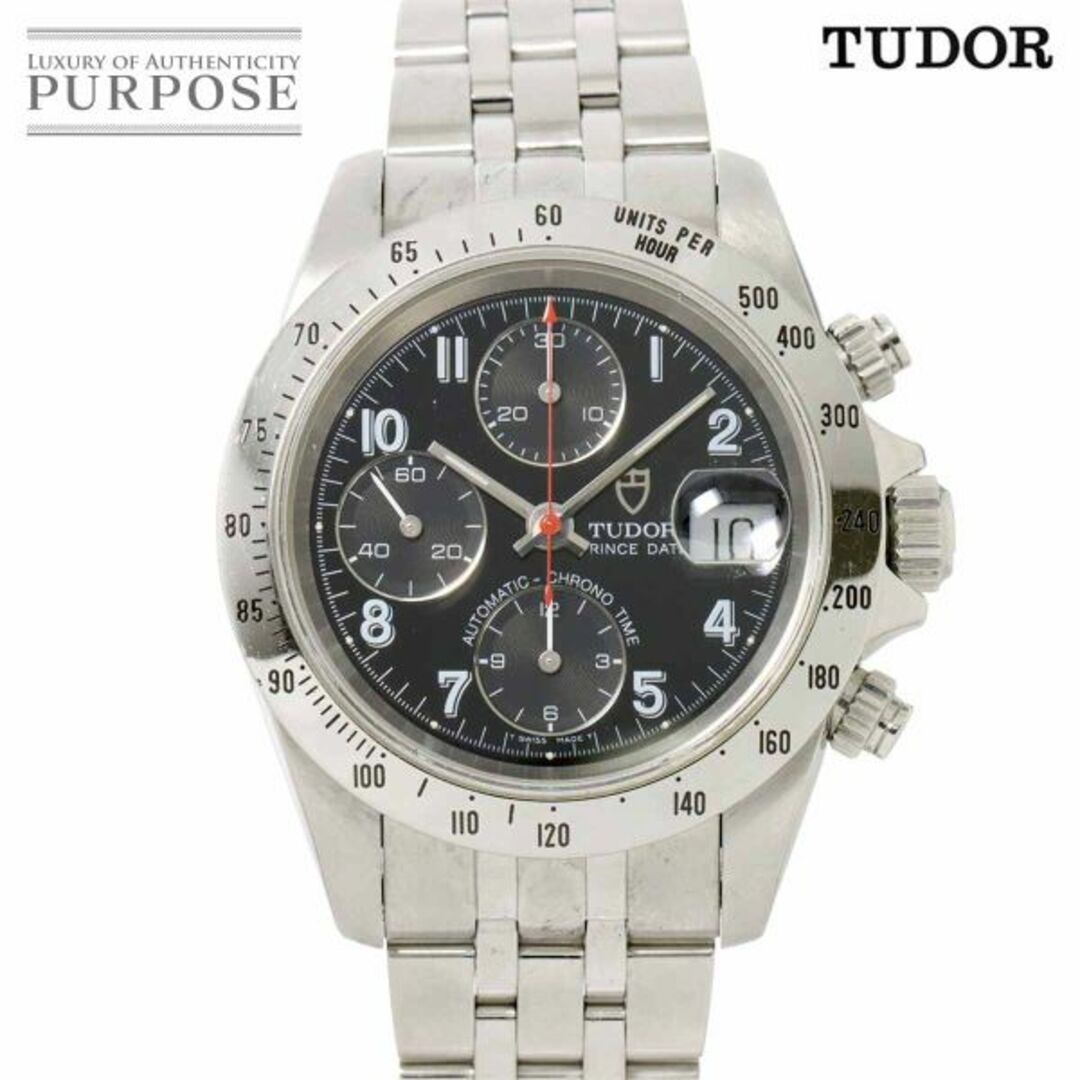 Tudor(チュードル)のチューダー チュードル TUDOR クロノタイム プリンスデイト 79280 クロノグラフ メンズ 腕時計 ブラック 自動巻き VLP Chrono Time メンズの時計(腕時計(アナログ))の商品写真