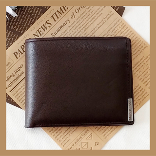 Y248　二つ折り財布　ダークブラウン　茶色　コインケース(折り財布)
