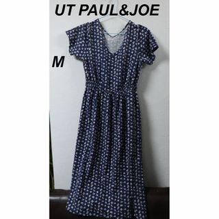 ユニクロ(UNIQLO)のプロフ必読UT PAUL&JOE総柄半袖ワンピース/良品かわいいM(ロングワンピース/マキシワンピース)