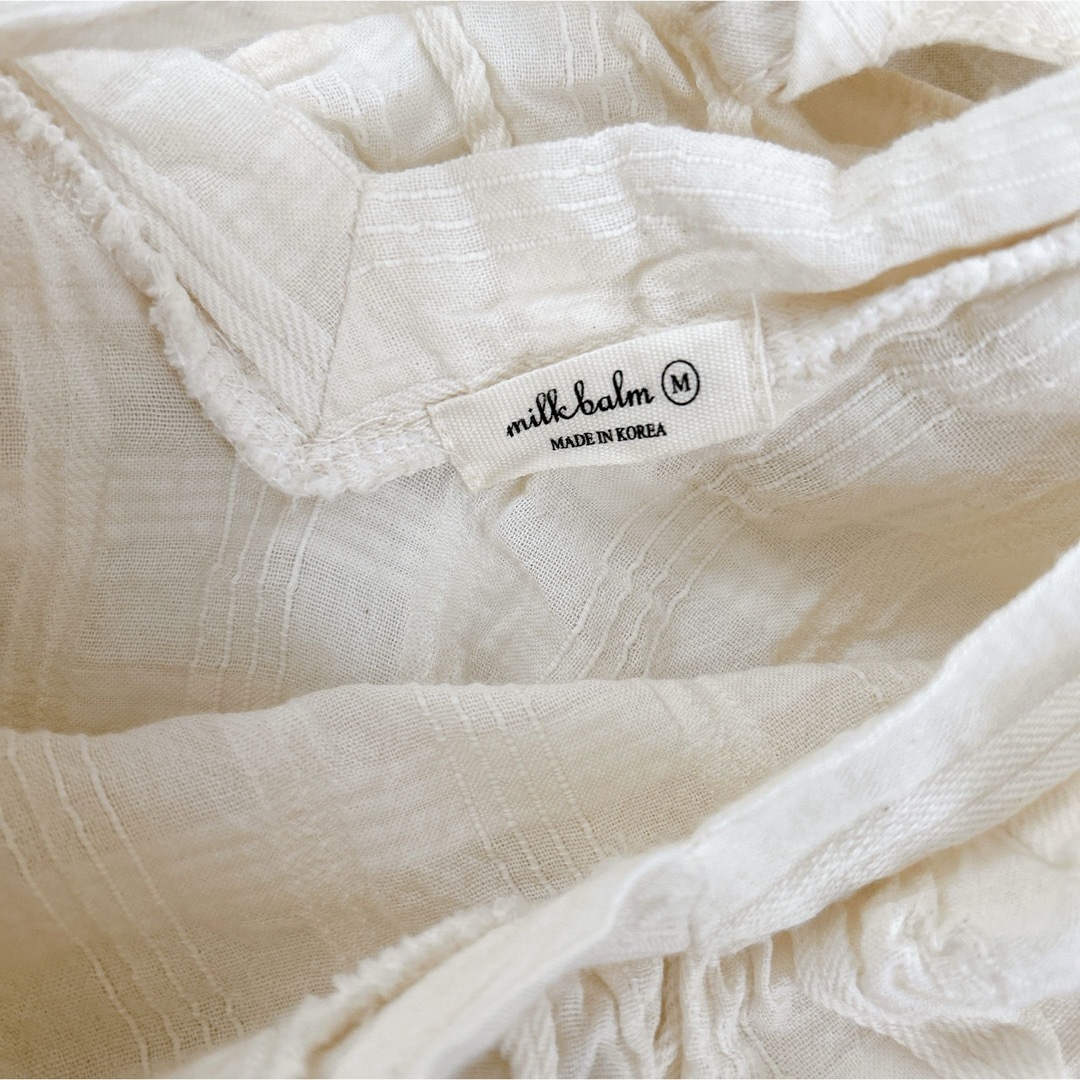 milkbalm cream M  hidy check suit ロンパース キッズ/ベビー/マタニティのベビー服(~85cm)(ロンパース)の商品写真