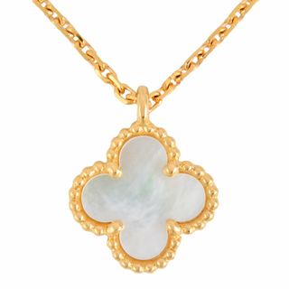 ヴァンクリーフ&アーペル Van Cleef & Arpels スウィート アルハンブラ ネックレス マザーオブパール K18YG レディース【中古】