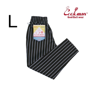 COOKMAN Chef Pants シェフパンツ クックマン ストライプ 黒(ワークパンツ/カーゴパンツ)