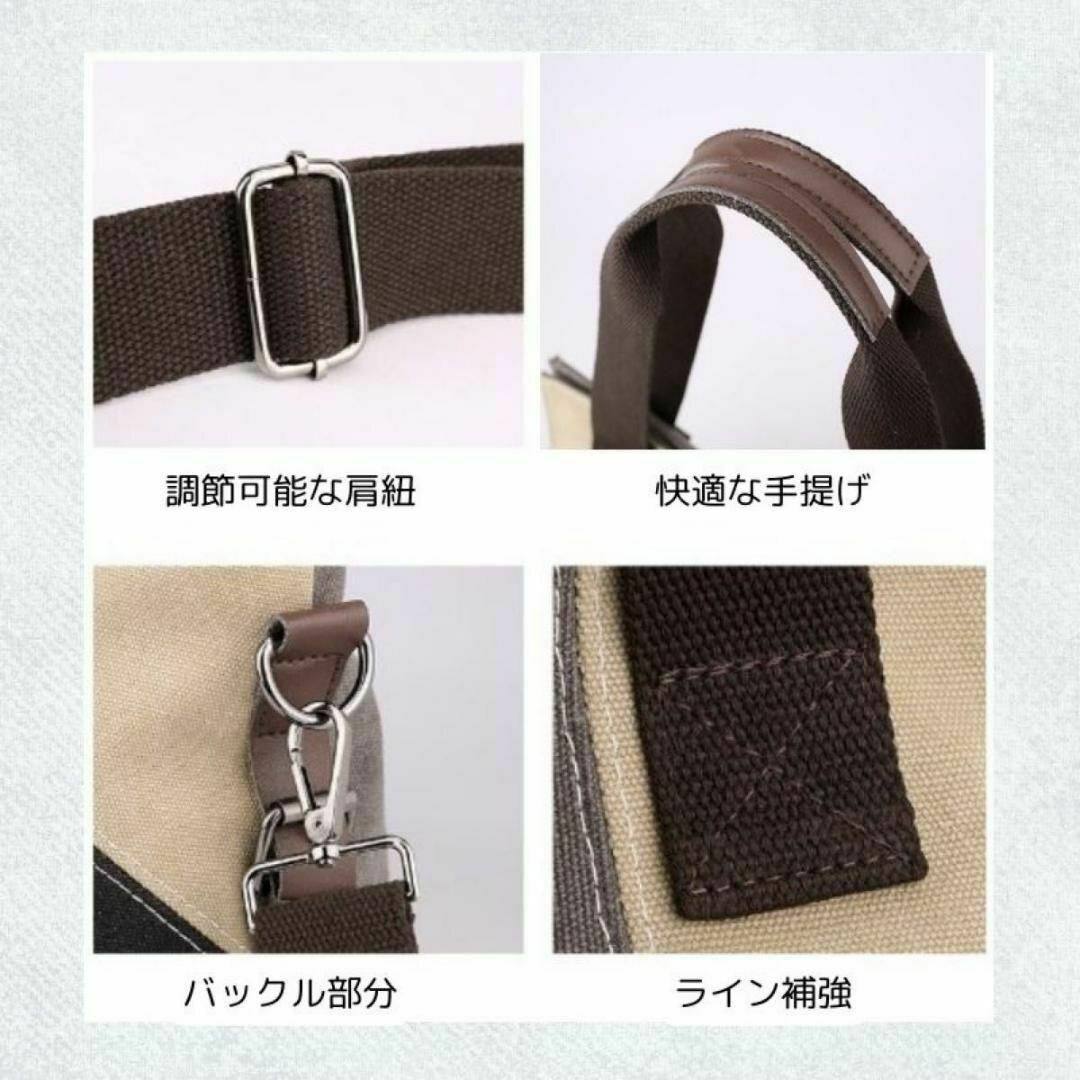 ショルダーバッグ 帆布 肩がけ 鞄 かばん 2ways 通勤通学 マルチカラー レディースのバッグ(ショルダーバッグ)の商品写真