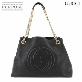 Gucci - 新品同様 グッチ GUCCI インターロッキングG ソーホー チェーン トート バッグ レザー ブラック 536196 VLP 90228135