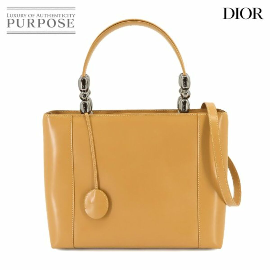 Christian Dior(クリスチャンディオール)のクリスチャン ディオール Christian Dior マリスパール ハンド バッグ レザー ベージュ シルバー 金具 VLP 90229596 レディースのバッグ(ハンドバッグ)の商品写真