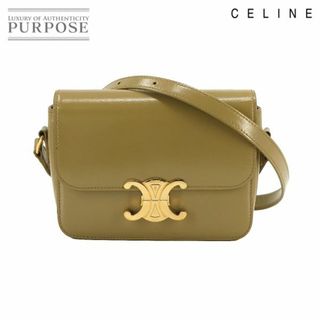 celine - 新品同様 セリーヌ CELINE ティーン トリオンフ バッグ ショルダー レザー グリーン 188423BF4 ゴールド 金具 VLP 90229877