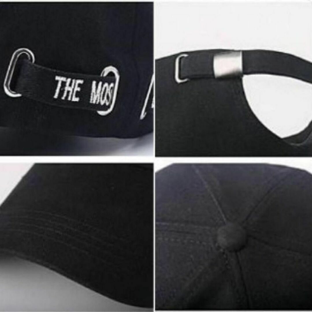キャップ ロゴ 帽子 ブラック アウトドア ゴルフ 男女兼用 韓国 オルチャン レディースの帽子(キャップ)の商品写真
