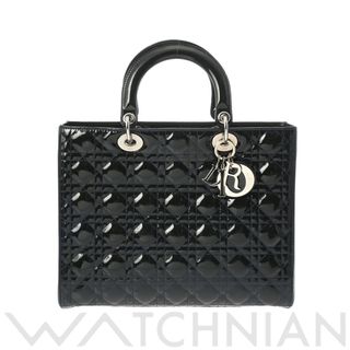 Dior - 中古 ディオール Dior M05660WCB レディース ハンドバッグ ブラック /シルバー金具 パテントレザー