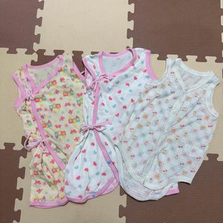 夏用 肌着 女の子 50-70 80 3枚セット(肌着/下着)