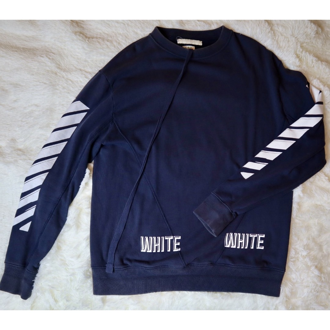 off-white オフホワイト　トレーナー　パーカー　初期型　パイル生地　美品 メンズのトップス(スウェット)の商品写真