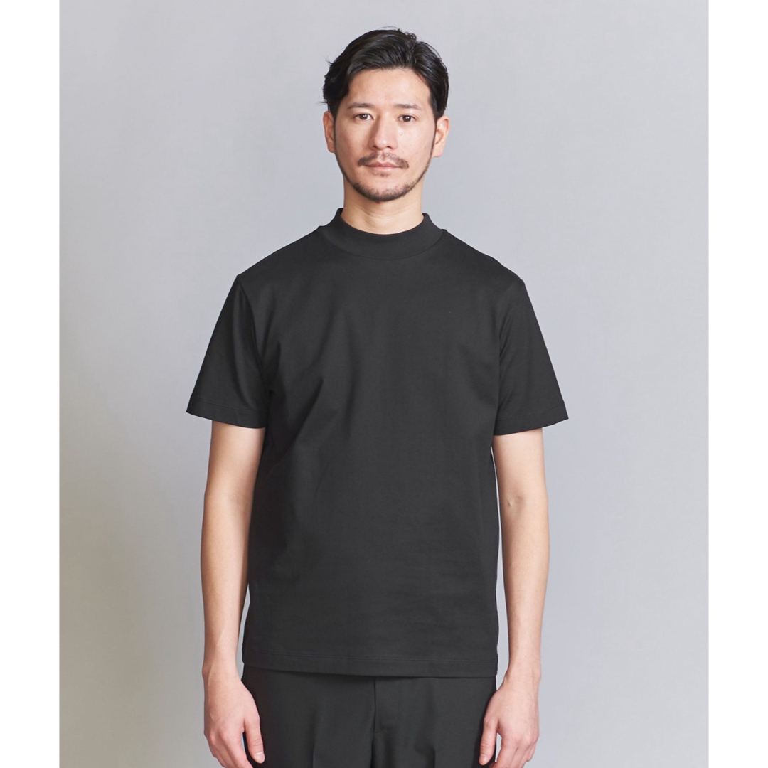 BEAUTY&YOUTH UNITED ARROWS(ビューティアンドユースユナイテッドアローズ)のWEB限定WARDROBESMARTクリアガスコットンモックネックT BK L メンズのトップス(Tシャツ/カットソー(七分/長袖))の商品写真