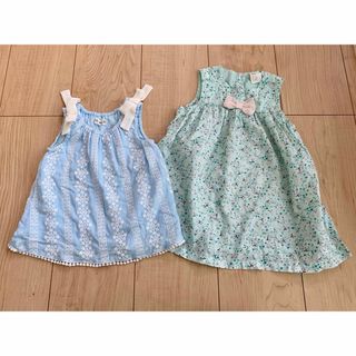 H&M - lily ivoryノースリーブトップスとH&Mワンピース2枚セット 70cm