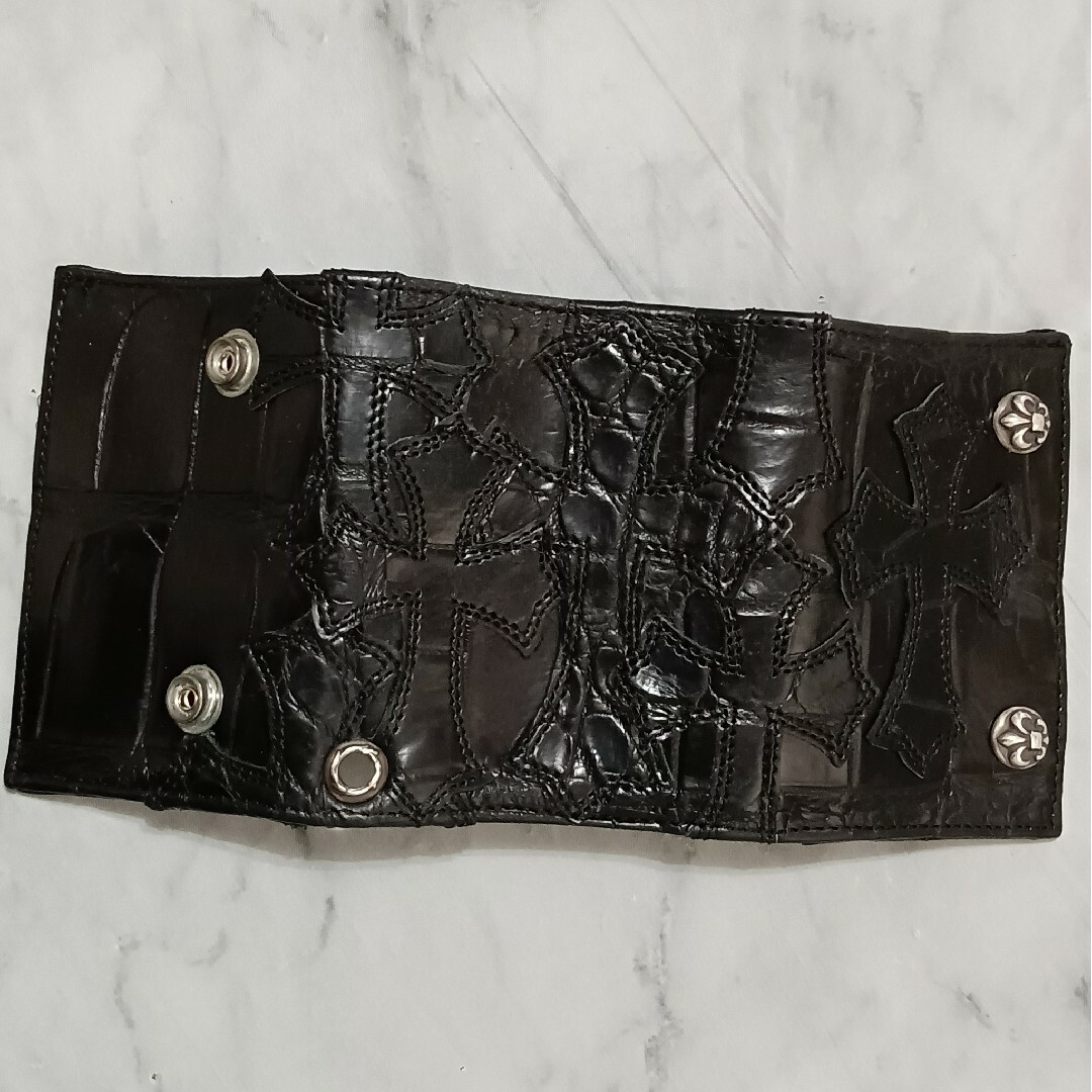 Chrome Hearts(クロムハーツ)のクロムハーツ　3フォールドウォレット　BSフレアボタン メンズのファッション小物(折り財布)の商品写真