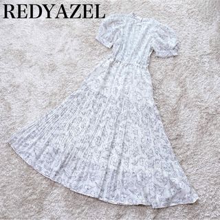 レディアゼル(REDYAZEL)の【美品】レディアゼル フラワー プリント プリーツ ロングワンピース 半袖(ロングワンピース/マキシワンピース)