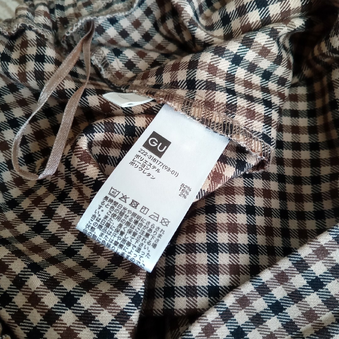 GU(ジーユー)のGU　チェック柄　スカート　ブラウン　可愛い レトロ  感♥ No.2 レディースのスカート(ロングスカート)の商品写真