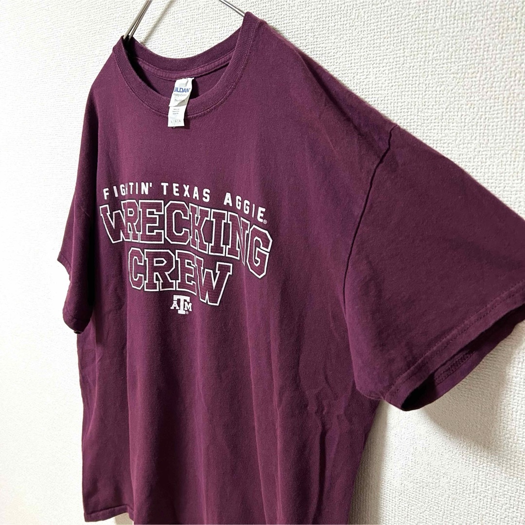 GILDAN(ギルタン)のUS古着 ギルダン プリント 半袖 Tシャツ A&M  フットボール ネイビー  メンズのトップス(Tシャツ/カットソー(半袖/袖なし))の商品写真