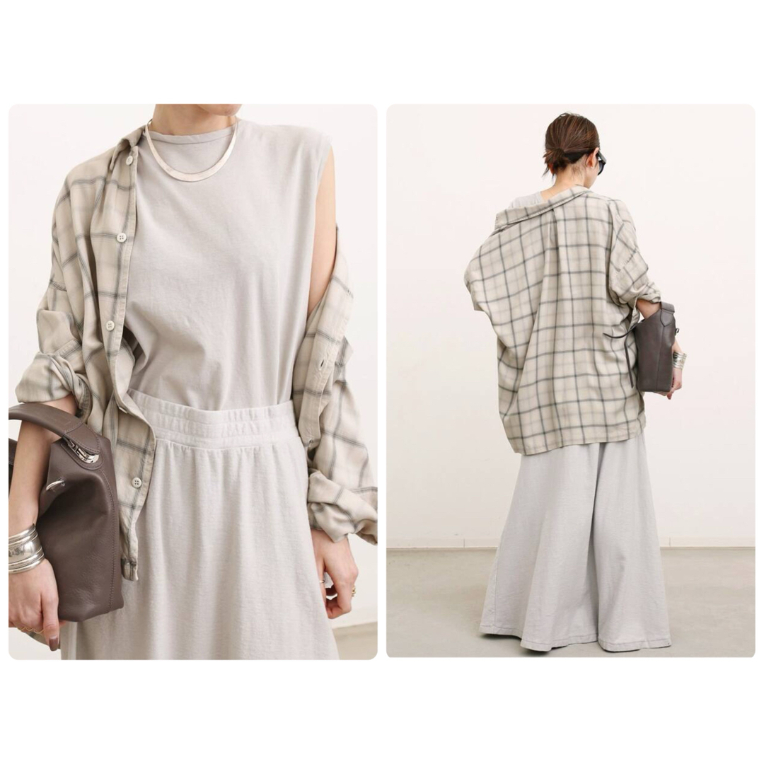 L'Appartement DEUXIEME CLASSE(アパルトモンドゥーズィエムクラス)のアパルトモン★REMI RELIEF CHECK 2WAY SHIRT レディースのトップス(シャツ/ブラウス(長袖/七分))の商品写真