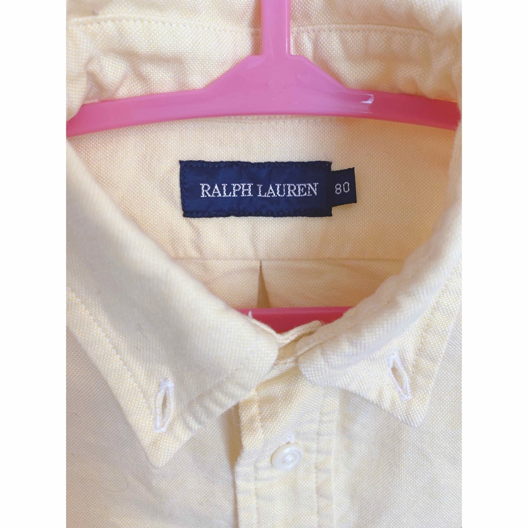 Ralph Lauren(ラルフローレン)のポロ　ラルフローレン　80  コットン　オックスフォードシャツ　イエロー キッズ/ベビー/マタニティのベビー服(~85cm)(シャツ/カットソー)の商品写真