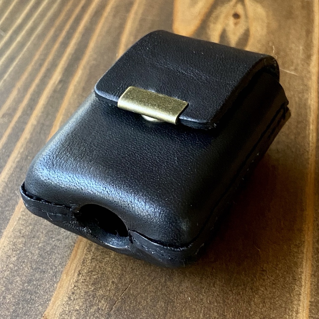 ZIPPO(ジッポー)のZIPPO用 革ケース ベルト通し付き ブラック 本革 ジッポーライター ケース メンズのファッション小物(タバコグッズ)の商品写真